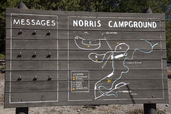 Norris Campground Message Board and Map by John William Uhler © Copyright
