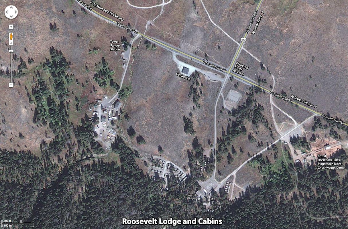 Roosevelt Lodge Lodging Google Map ~ Yellowstone National Park