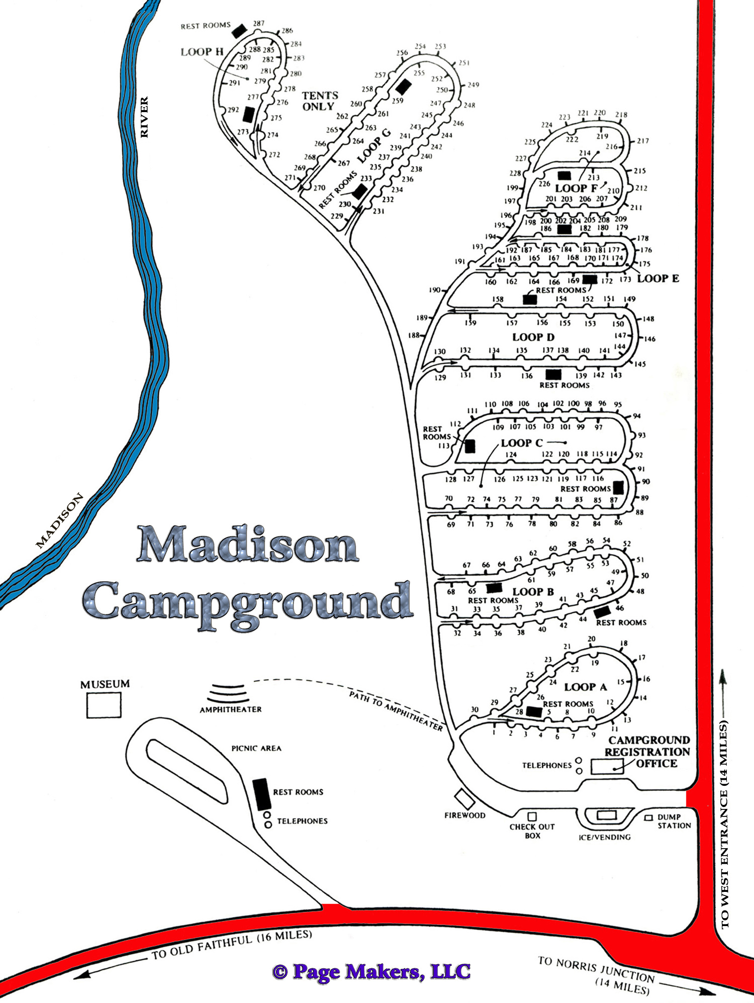 Madison Campground Map ~ Yellowstone National Park