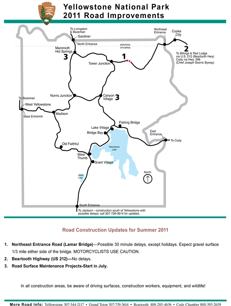 Yellowstone National Park Road Update June 21, 2011