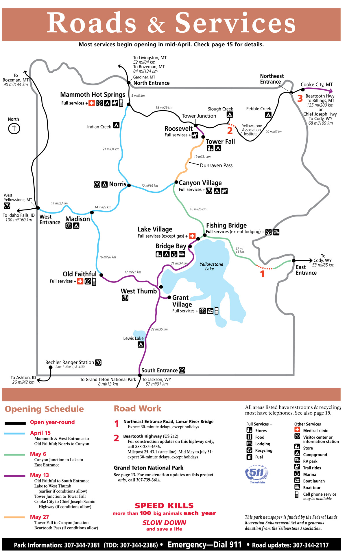 Yellowstone National Park Roads