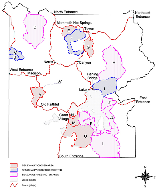 Bear Management Area Map Yellowstone National Park - NPS Image