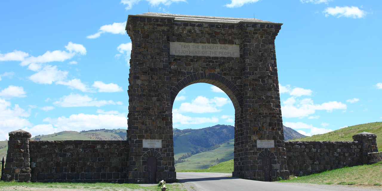 Roosevelt Arch at Arch Park Picnic Area by John William Uhler © Copyright All Rights Reserved