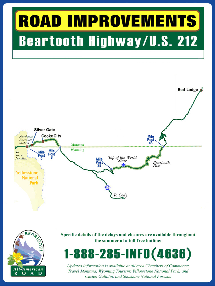 Yellowstone National Park Beartooth Road Construction - U.S. Highway 212