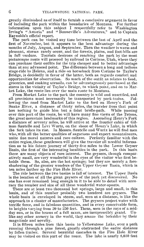 Superintendent Nathaniel Pitt Langford's 1872 Report - Page Six - February 4, 1873