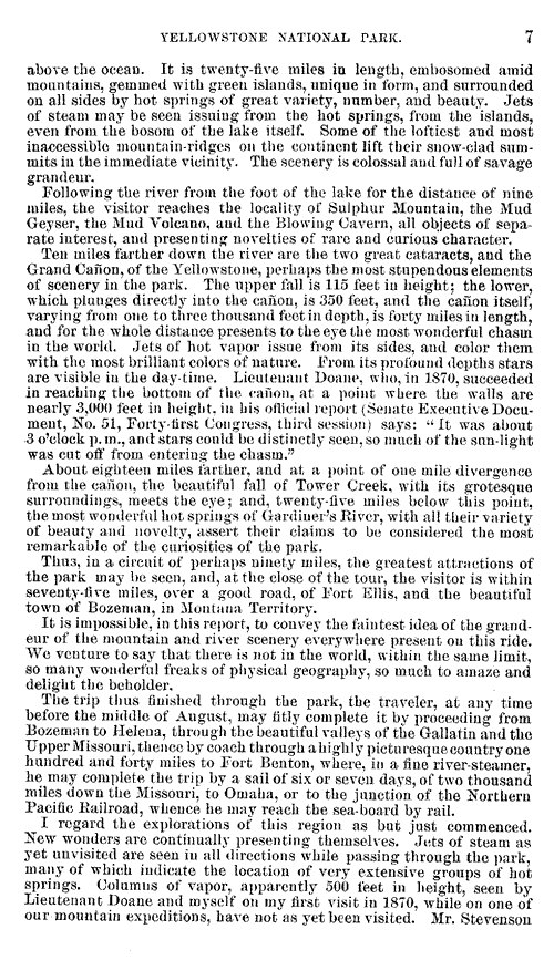Superintendent Nathaniel Pitt Langford's 1872 Report - Page Seven - February 4, 1873