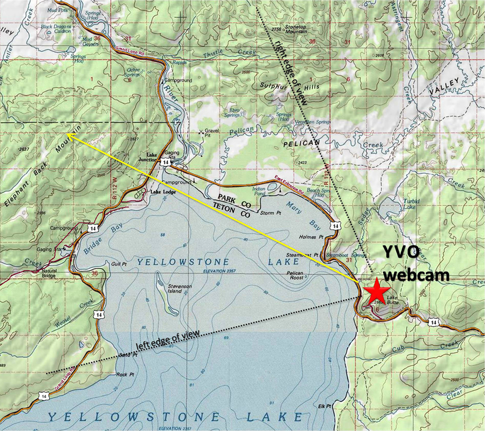 Yellowstone Volcano Observatory Mobile WebCam overlooking Yellowstone Lake