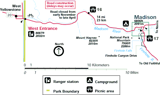 West Entrance to Madison Area Map