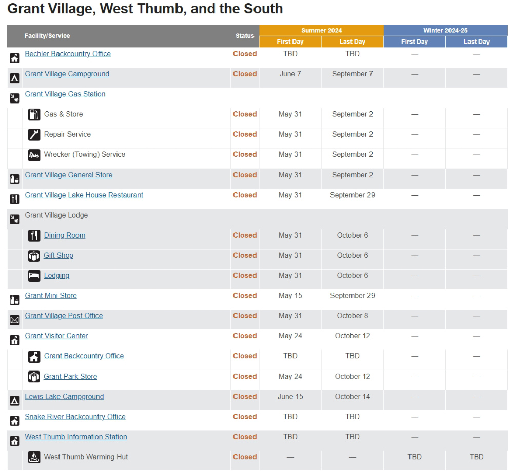 Grant Village, West Thumb, and South 2024 NPS Image