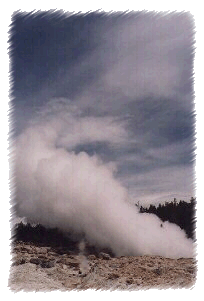 Steamboat Geyser by John William Uhler - October 9th, 1997