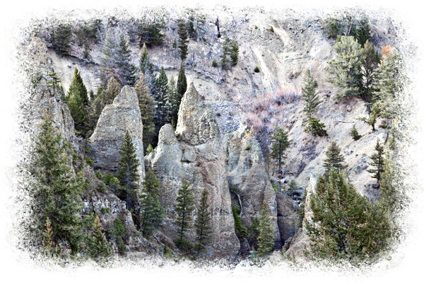 The Towers above Tower Falls by John William Uhler Copyright © All Rights Reserved