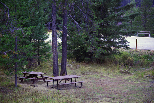 Picnic Area by Lower Mesa Falls by John William Uhler © Copyright