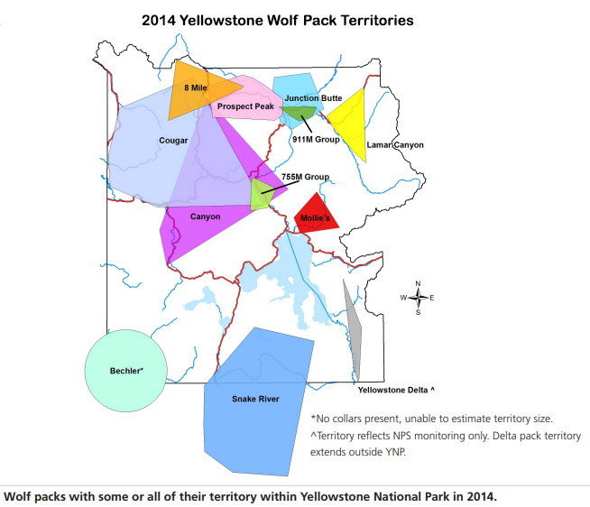 2014 Wolf Pack Map - NPS Image