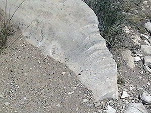 Wheel marks on stone on Rocky Ridge by John W. Uhler on 31 Jul 08 © Copyright