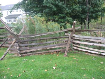 Wooden fence by the Ashery and Sawmill