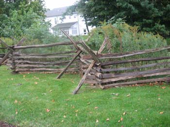 Wooden fence by the Ashery and Sawmill