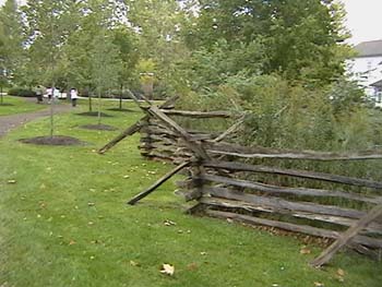 Wooden fence by the Ashery and Sawmill