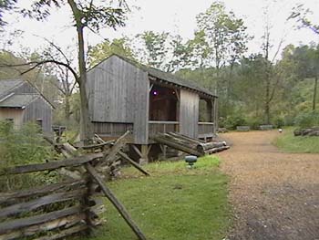 Wooden fence by the Ashery and Sawmill