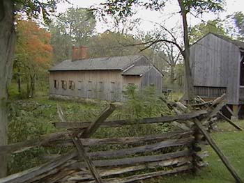 Wooden fence by the Ashery and Sawmill