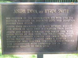 Joseph, Emma and Hyrum Smith Plaque