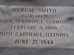 Hyrum Smith's Grave Marker