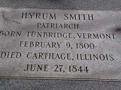 Hyrum Smith's Grave Marker