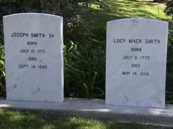 Joseph Smith Senior and Lucy Mack Smith's Grave Markers