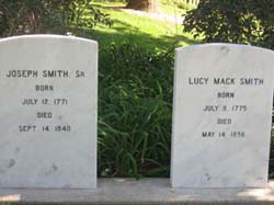 Joseph Smith Senior and Lucy Mack Smith's Grave Markers