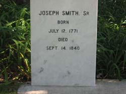 Joseph Smith Senior's Grave Marker