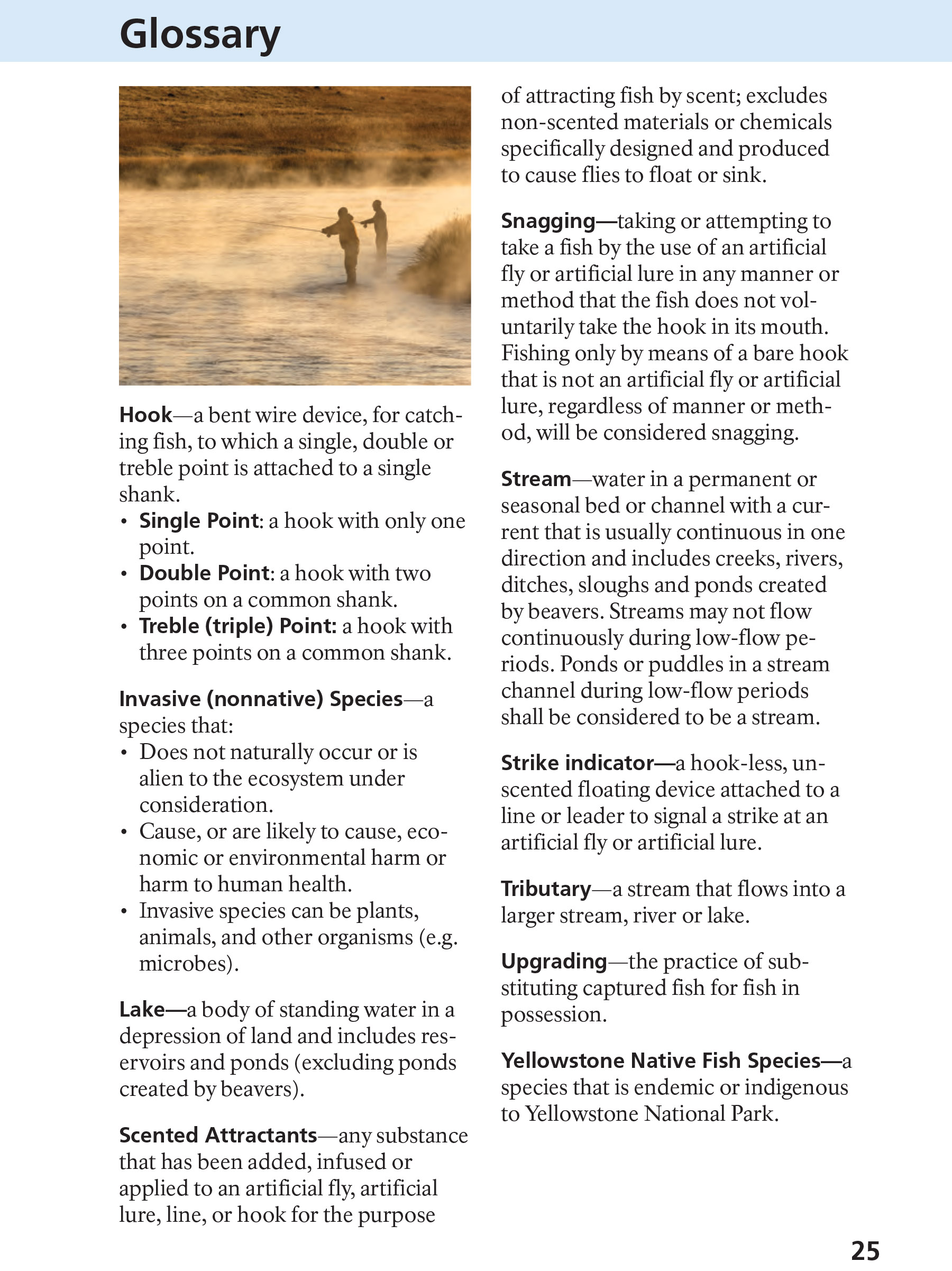 Yellowstone Fishing Regulations Page 23 - NPS Image