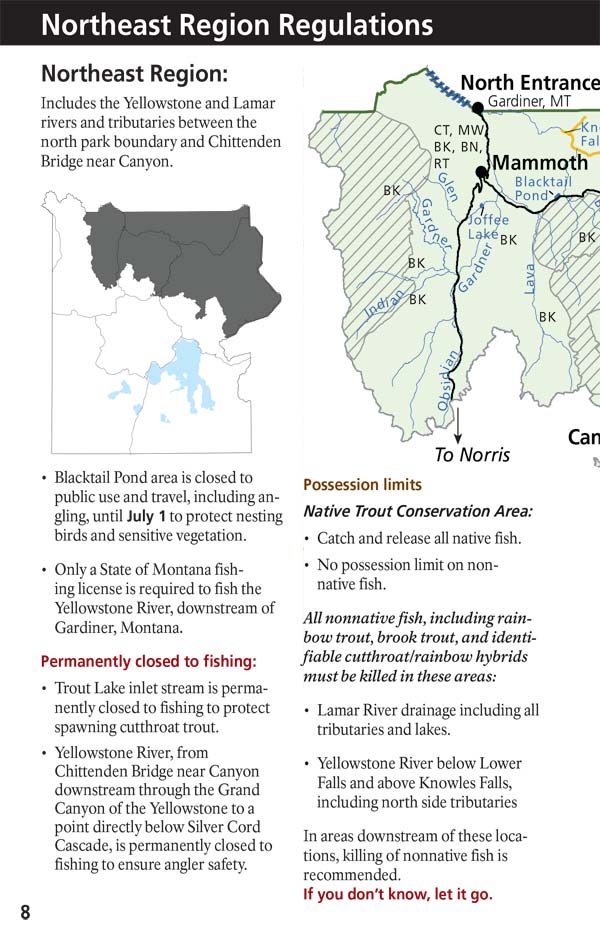 Yellowstone Fishing Regulations Page 10 - NPS Image