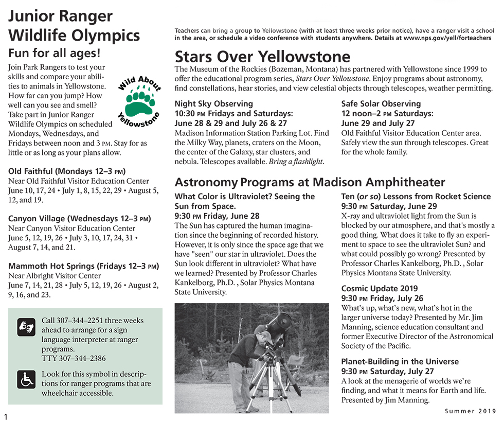 Wildlife Olympics Ranger Led Activities
