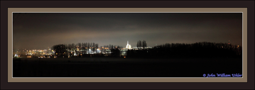 Rexburg Idaho at Night on 04 February 2010 by John William Uhler © Copyright All Rights Reserved